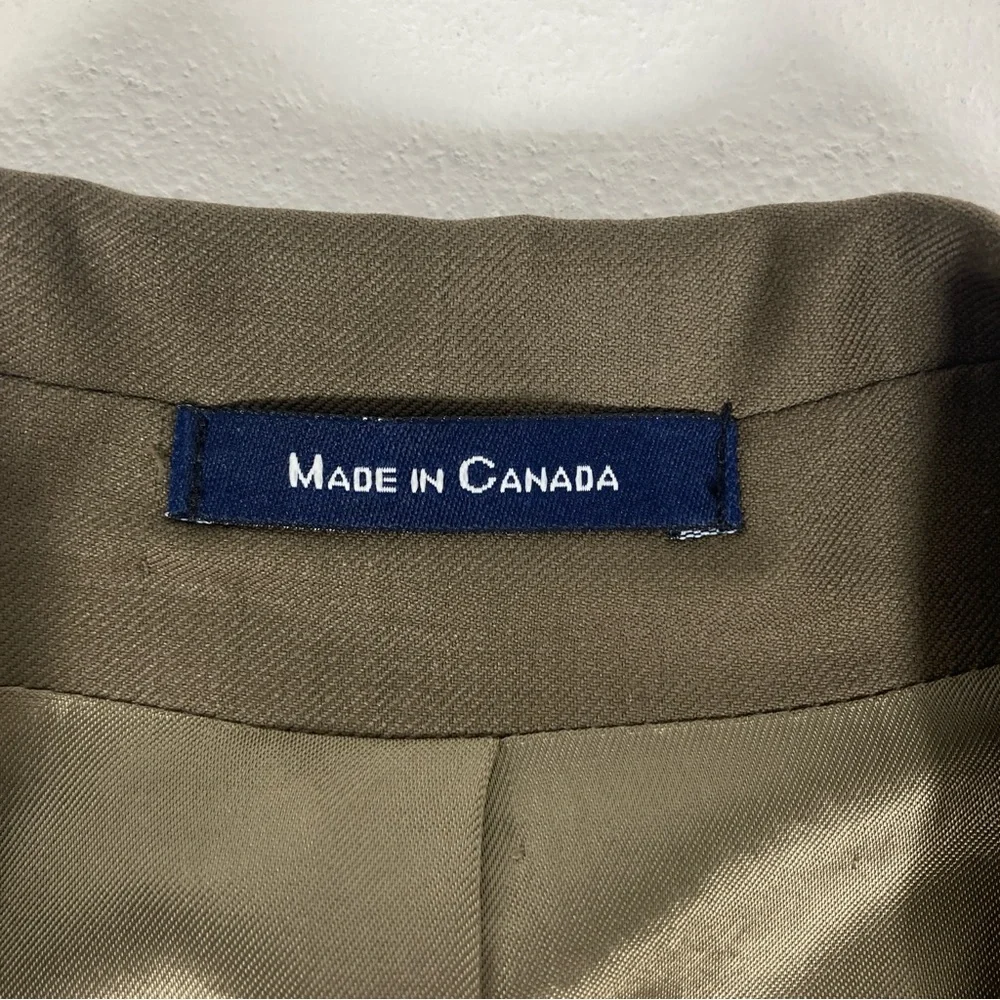 Chaps by Ralph Lauren Blazer Jacket Sz 40 R Wool / Cashmere  Beige Made Canada - Picture 4 of 13